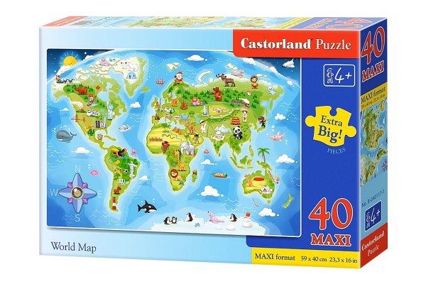 Пазл Castorland Карта мира, 40 деталей MAXI
